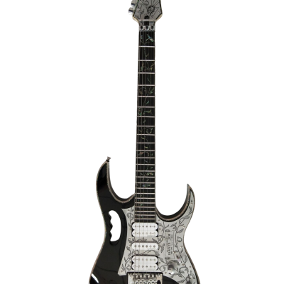 Custom Axis SVAI Engraved Aluminum Pickguard Jem Black Electric Guitar - Image 2