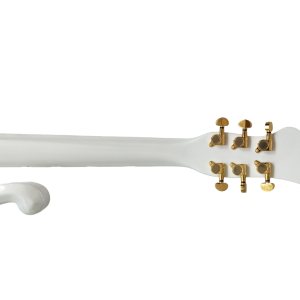 Alternative view of Custom Ember Prince Cloud Pearl White Finish Gold Hardware Guitar