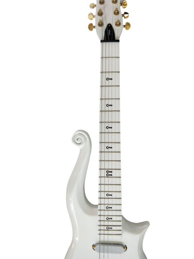 Custom Ember Prince Cloud Pearl White Finish Gold Hardware Guitar - Image 3