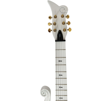 Custom Ember Prince Cloud Pearl White Finish Gold Hardware Guitar - Image 7