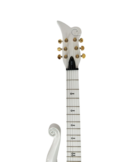 Custom Ember Prince Cloud Pearl White Finish Gold Hardware Guitar - Image 7