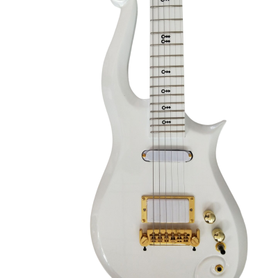 Custom Ember Prince Cloud Pearl White Finish Gold Hardware Guitar - Image 8