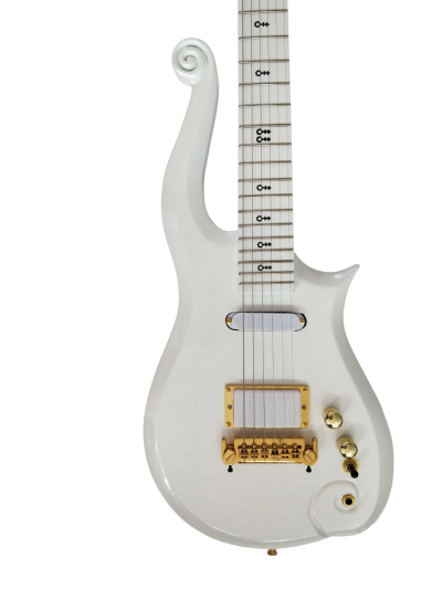 Custom Ember Prince Cloud Pearl White Finish Gold Hardware Guitar - Image 8