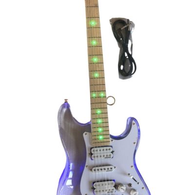Custom Regent Plexiglass Acrylic Multi Colored LED Tremolo Guitar ST Maple Fretboard - Image 2