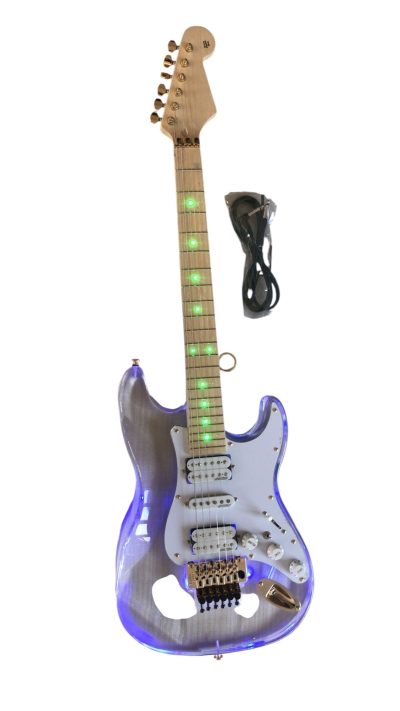 Custom Regent Plexiglass Acrylic Multi Colored LED Tremolo Guitar ST Maple Fretboard Floyd Rose Tremolo - Image 2