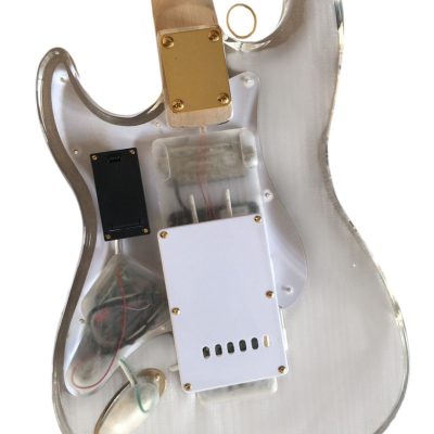 Custom Regent Plexiglass Acrylic Multi Colored LED Tremolo Guitar ST Maple Fretboard - Image 7