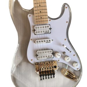 Custom Regent Plexiglass Acrylic Multi Colored LED Tremolo Guitar ST Maple Fretboard