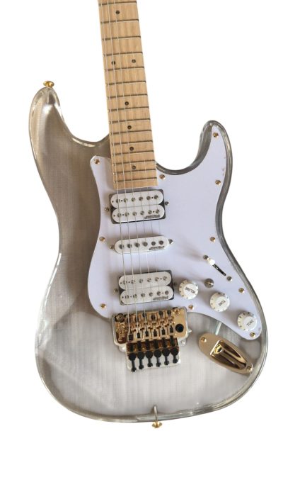 Custom Regent Plexiglass Acrylic Multi Colored LED Tremolo Guitar ST Maple Fretboard Floyd Rose Tremolo