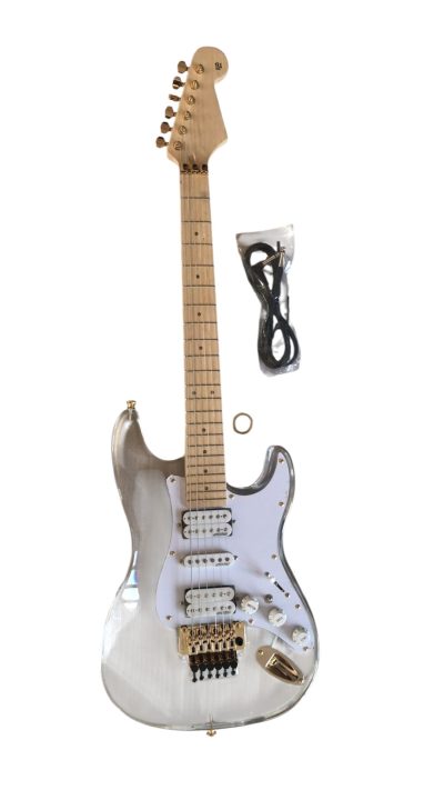 Custom Regent Plexiglass Acrylic Multi Colored LED Tremolo Guitar ST Maple Fretboard Floyd Rose Tremolo - Image 3