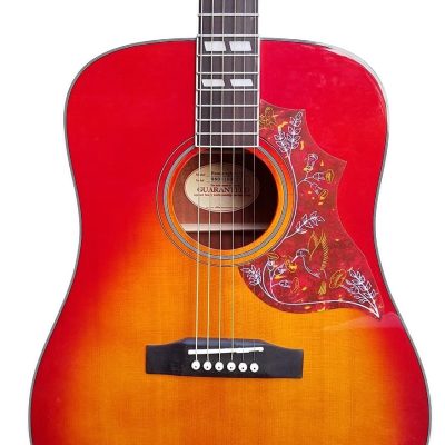 Custom Crown Sunburst Dove Hummingbird Acoustic Electric Guitar Solid Sitka Spruce Top