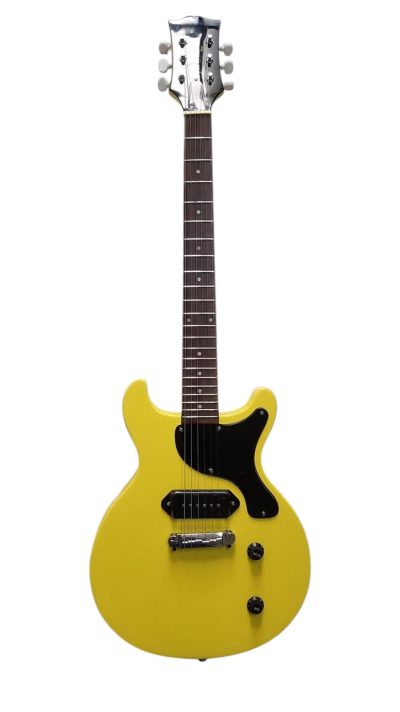 Custom Crown Junior Double Cutaway TV Yellow P90 Pickup Wraparound Tailpiece Electric Guitar - Image 2