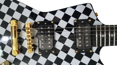 Custom Crown Rick Hamer Checkerboard Electric Guitar - Image 3