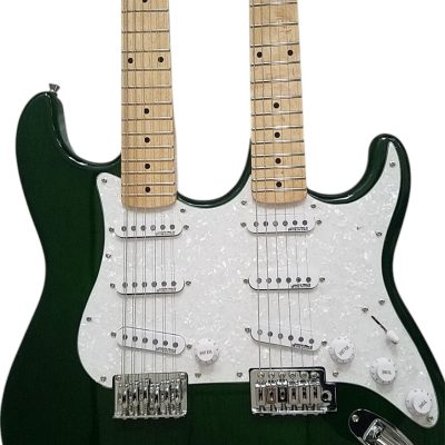 Custom Regent Yngwie Malmsteen Mahogany Wood Body Green Finish Double Neck Guitar