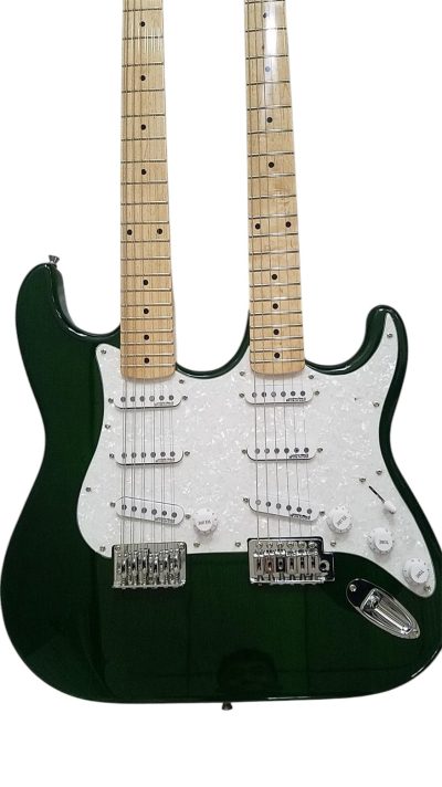 Custom Regent Yngwie Malmsteen Mahogany Wood Body Green Finish Double Neck Guitar 12 String 6 String