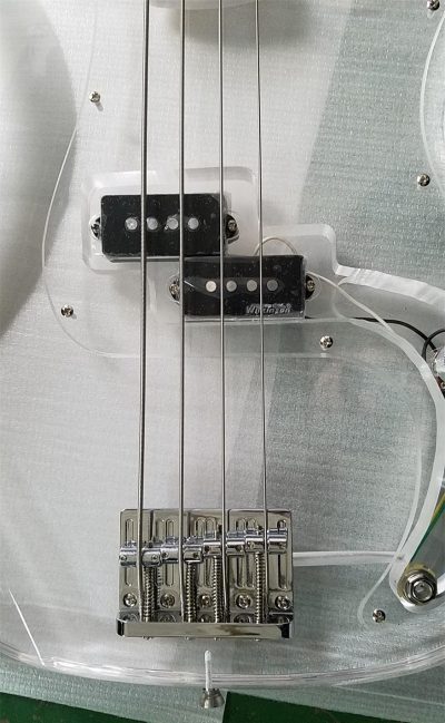Custom Regent Plexiglass Acrylic Lucite Rosewood Fretboard Precision Bass - Image 6