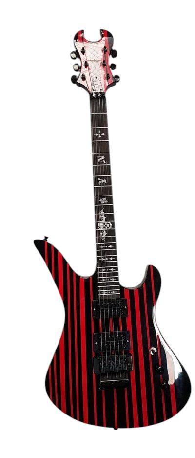 Custom Titan Synyster Gates Black And Red Pinstripe Floyd Rose Tremolo Guitar - Image 9
