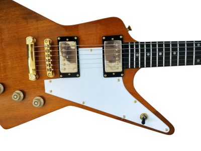 Custom Crown Korina Explorer Natural Mahogany Split Type Headstock Guitar - Image 4