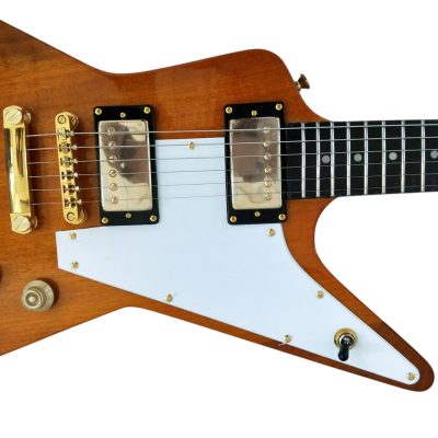 Custom Crown Korina Explorer Natural Mahogany Split Type Headstock Guitar - Image 4