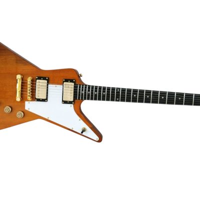 Custom Crown Korina Explorer Natural Mahogany Split Type Headstock Guitar - Image 2