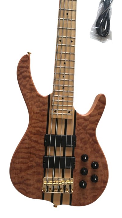 Custom Denver Smith Elite Figured Wood Quilted Maple 5 String Bass Maple Fretboard