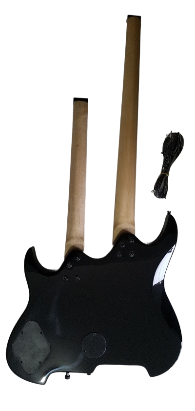 Custom Diplomat Double Neck Headless 4 String Bass Neck 6 String Guitar Neck - Image 3