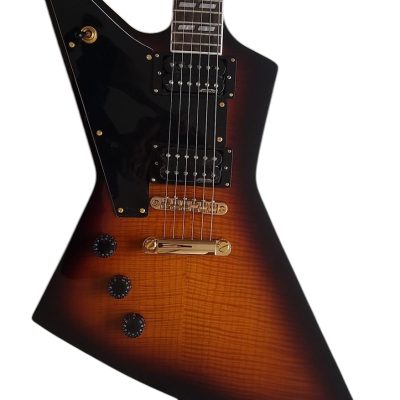 Custom Crown Korina Explorer Tobacco Burst Guitar Left Handed