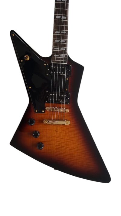 Custom Crown Korina Explorer Tobacco Burst Guitar Left Handed
