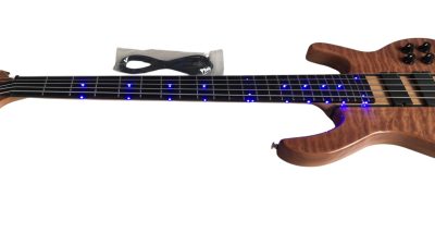 Custom Denver Smith Elite Figured Wood Quilted Maple 5 String Bass Ebony Fretboard LED Light - Image 8