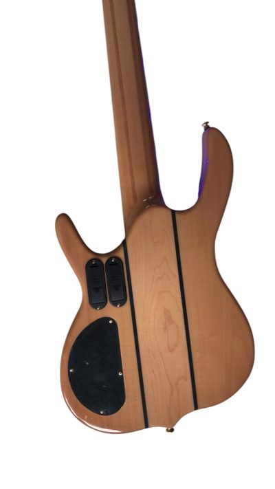 Custom Denver Smith Elite Figured Wood Quilted Maple 5 String Bass Ebony Fretboard LED Light - Image 7