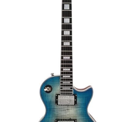 Custom Crown Gray Blue Burst Electric Guitar - Image 11