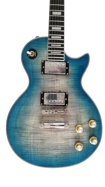 Custom Crown Gray Blue Burst Electric Guitar