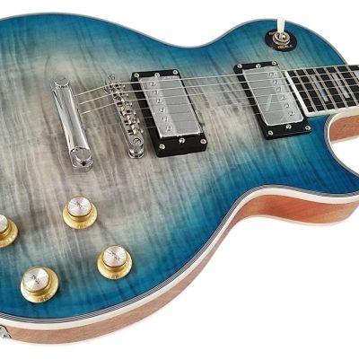 Custom Crown Gray Blue Burst Electric Guitar - Image 8