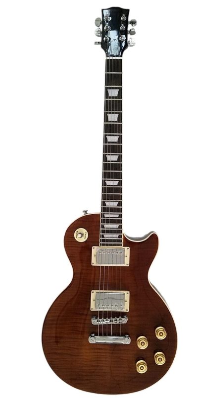 Custom Crown Root Beer Flame Maple Top Finish Electric Guitar - Image 7