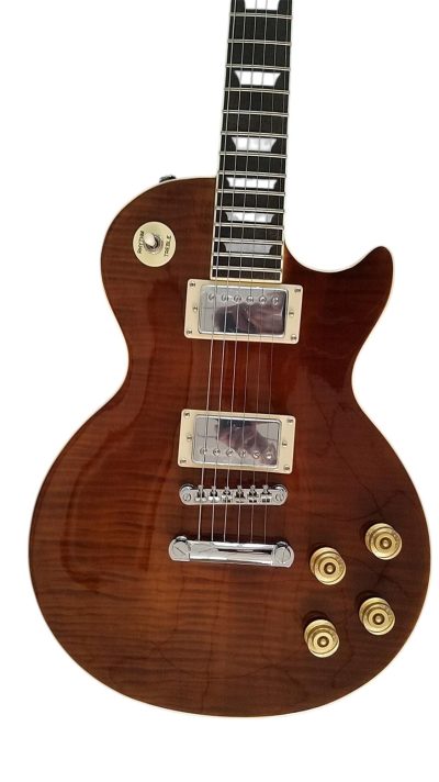 Custom Crown Root Beer Flame Maple Top Finish Electric Guitar
