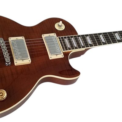 Custom Crown Root Beer Flame Maple Top Finish Electric Guitar - Image 4
