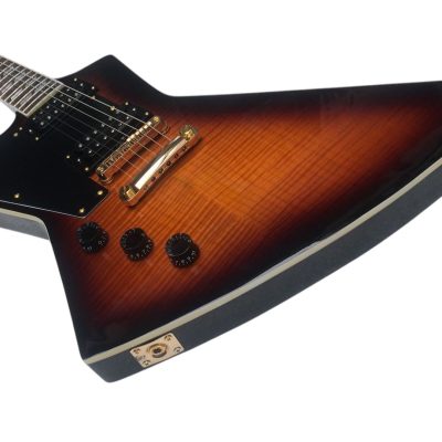 Custom Crown Korina Explorer Tobacco Burst Guitar Left Handed - Image 3