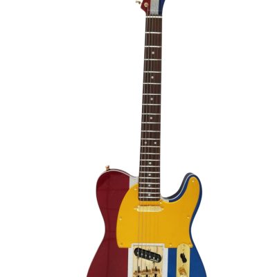 Custom Regent Buck Owens Red Blue Silver Sparkle Finish Guitar Gold Pickguard Rosewood Fretboard - Image 8