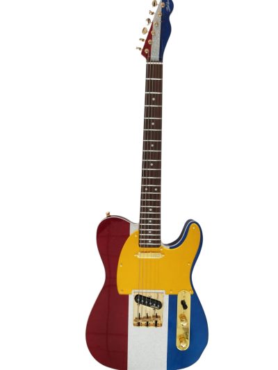 Custom Regent Buck Owens Red Blue Silver Sparkle Finish Guitar Gold Pickguard Rosewood Fretboard - Image 8