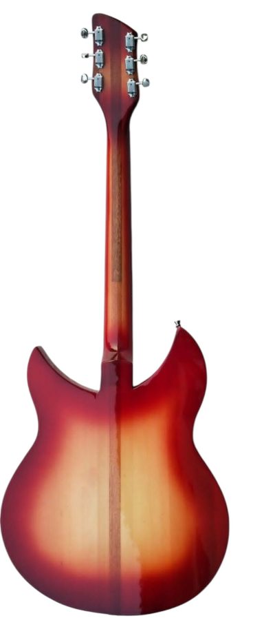 Custom Nova Cherry Fireglo 325 Fhole Neck Through Body Guitar - Image 5