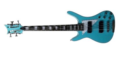 Custom Pyrite MI 5 Light Blue Finish 12 String Bass - Image 2