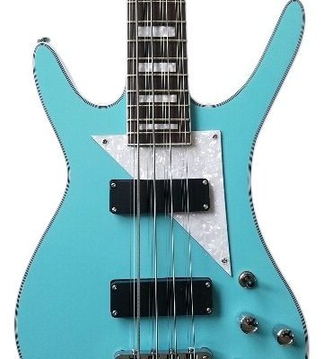 Custom Pyrite MI 5 Light Blue Finish 12 String Bass