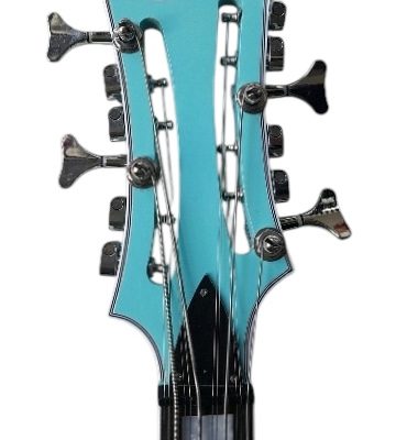 Custom Pyrite MI 5 Light Blue Finish 12 String Bass - Image 4