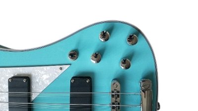 Custom Pyrite MI 5 Light Blue Finish 12 String Bass - Image 5