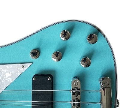 Custom Pyrite MI 5 Light Blue Finish 12 String Bass - Image 5