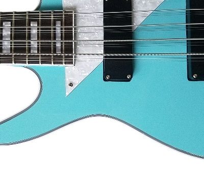 Custom Pyrite MI 5 Light Blue Finish 12 String Bass - Image 6