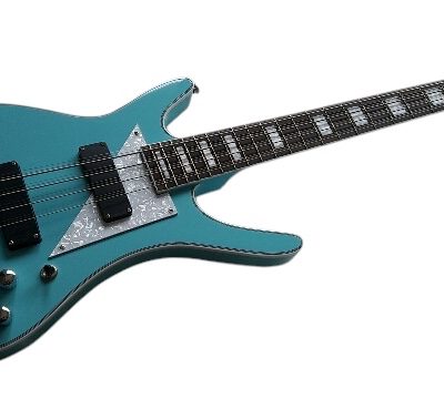 Custom Pyrite MI 5 Light Blue Finish 12 String Bass - Image 7