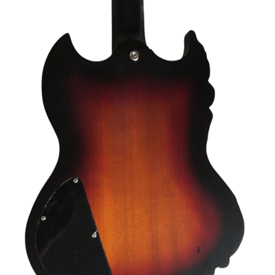 Custom Crown Carved Skull SG Cross Satin Vintage Burst Guitar - Image 6