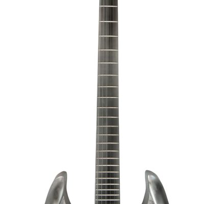 Custom Obsidian Angel Sword Alfee Silver Carved Engraved Guitar - Image 6