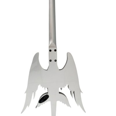 Custom Obsidian Angel Sword Alfee Silver Carved Engraved Guitar - Image 5