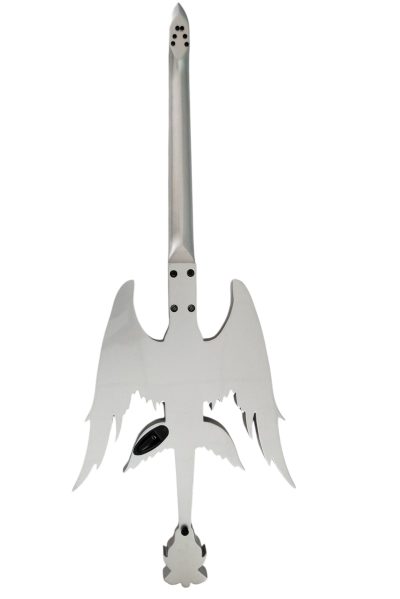 Custom Obsidian Angel Sword Alfee Silver Carved Engraved Guitar - Image 5
